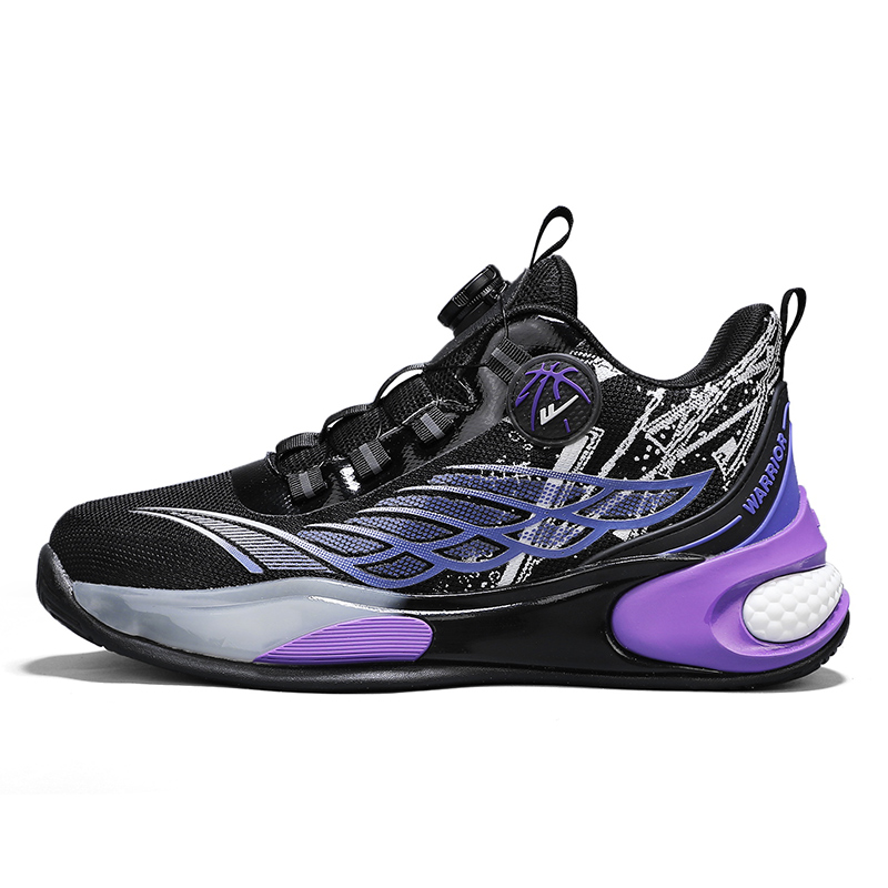 

Баскетбольные кроссовки мужские низкие серые WARRIOR, Black Purple