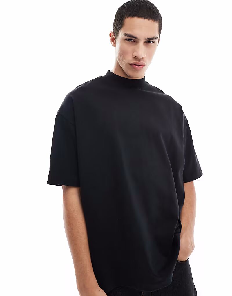

Футболка свободного кроя ASOS DESIGN черного цвета с высоким воротом