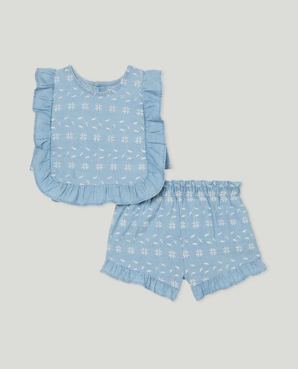 

Комплект из двух джинсов для девочки Baby El Corte Inglés, светло-голубой