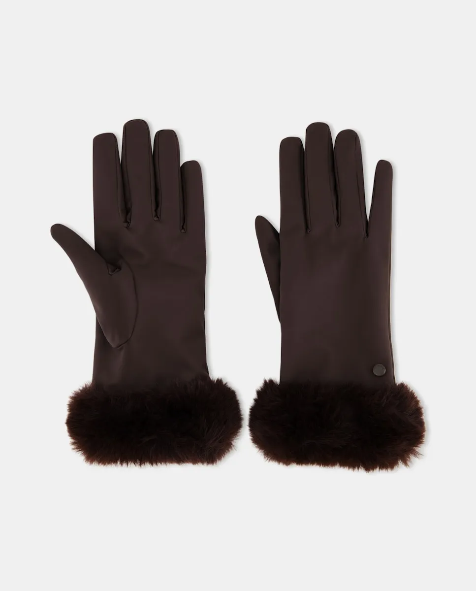 

Комбинированные перчатки из меха Jo & Mr. Joe, коричневый