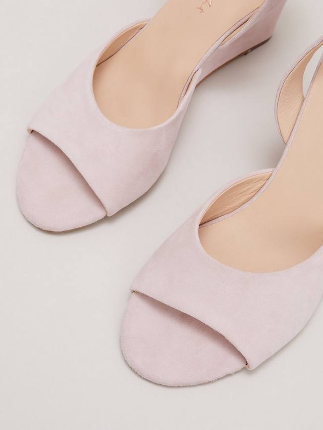 Замшевые туфли на танкетке с открытым носком Phase Eight, цвет Pale Pink — фото 4