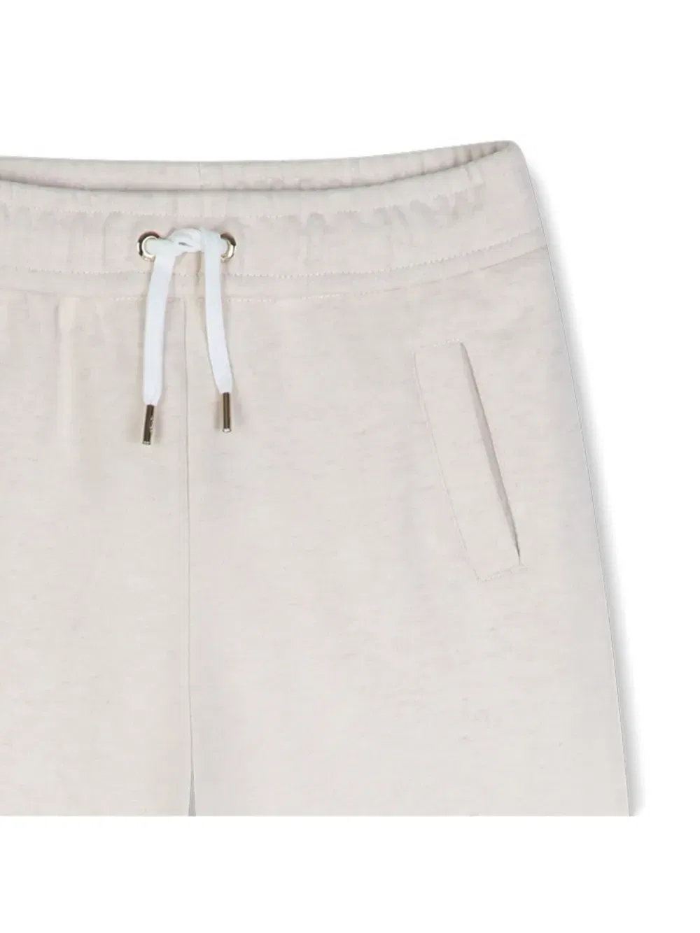 Спортивные штаны с широкими штанинами и кулиской Chloé Kids, бежевый — фото 3