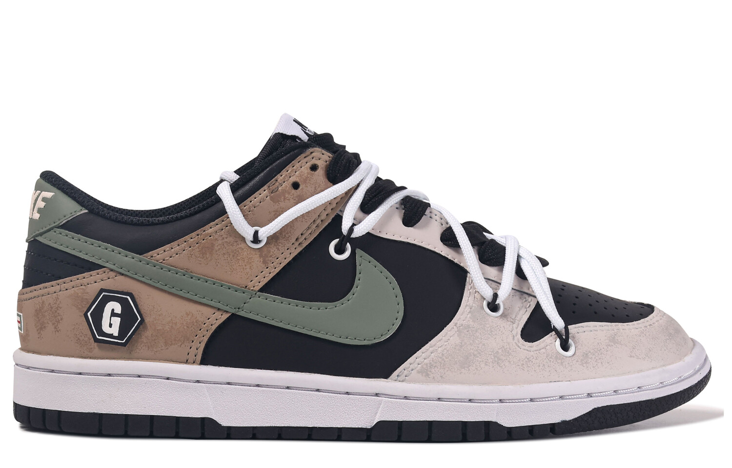 

Кроссовки Nike Dunk Skateboarding Shoes Women's Low-top Brown/Green/Black, цвет Linen