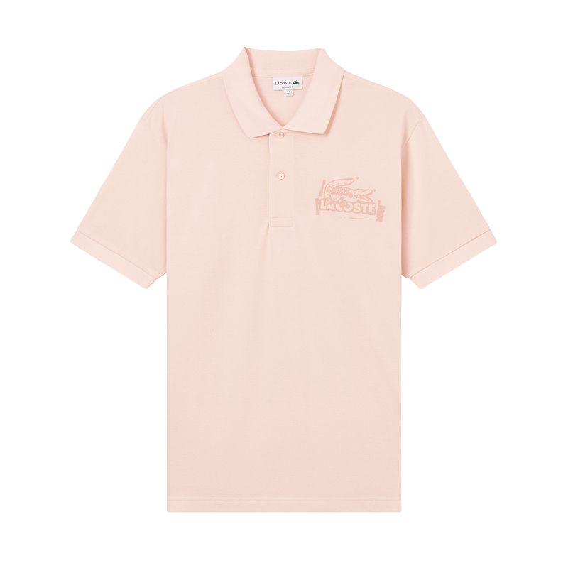 

Поло с логотипом crocodile LACOSTE, светло- розовый
