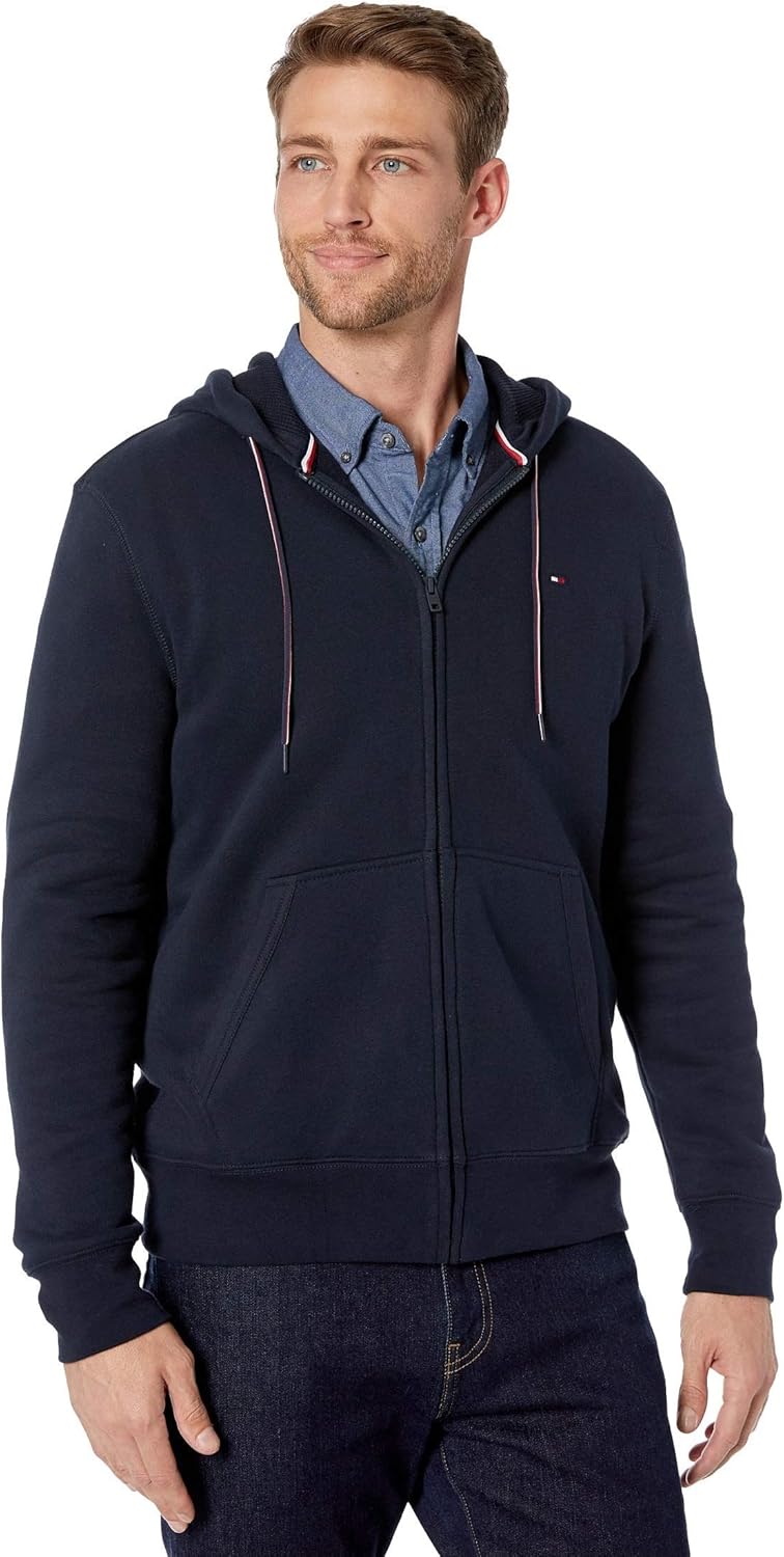 

Мужская толстовка с капюшоном Tommy Hilfiger Big and Tall на молнии, Navy Blazer