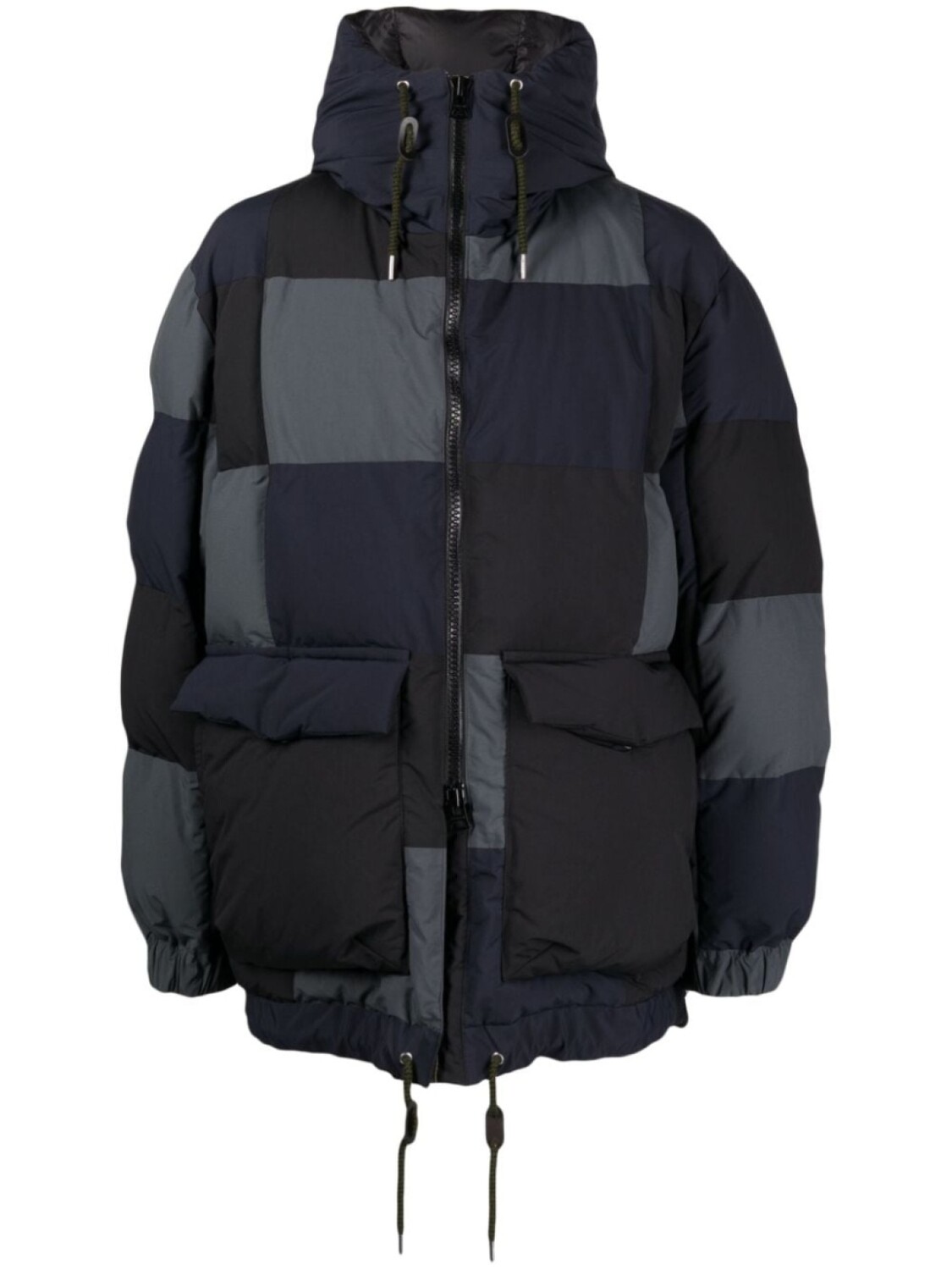 

sacai пуховик с капюшоном, синий