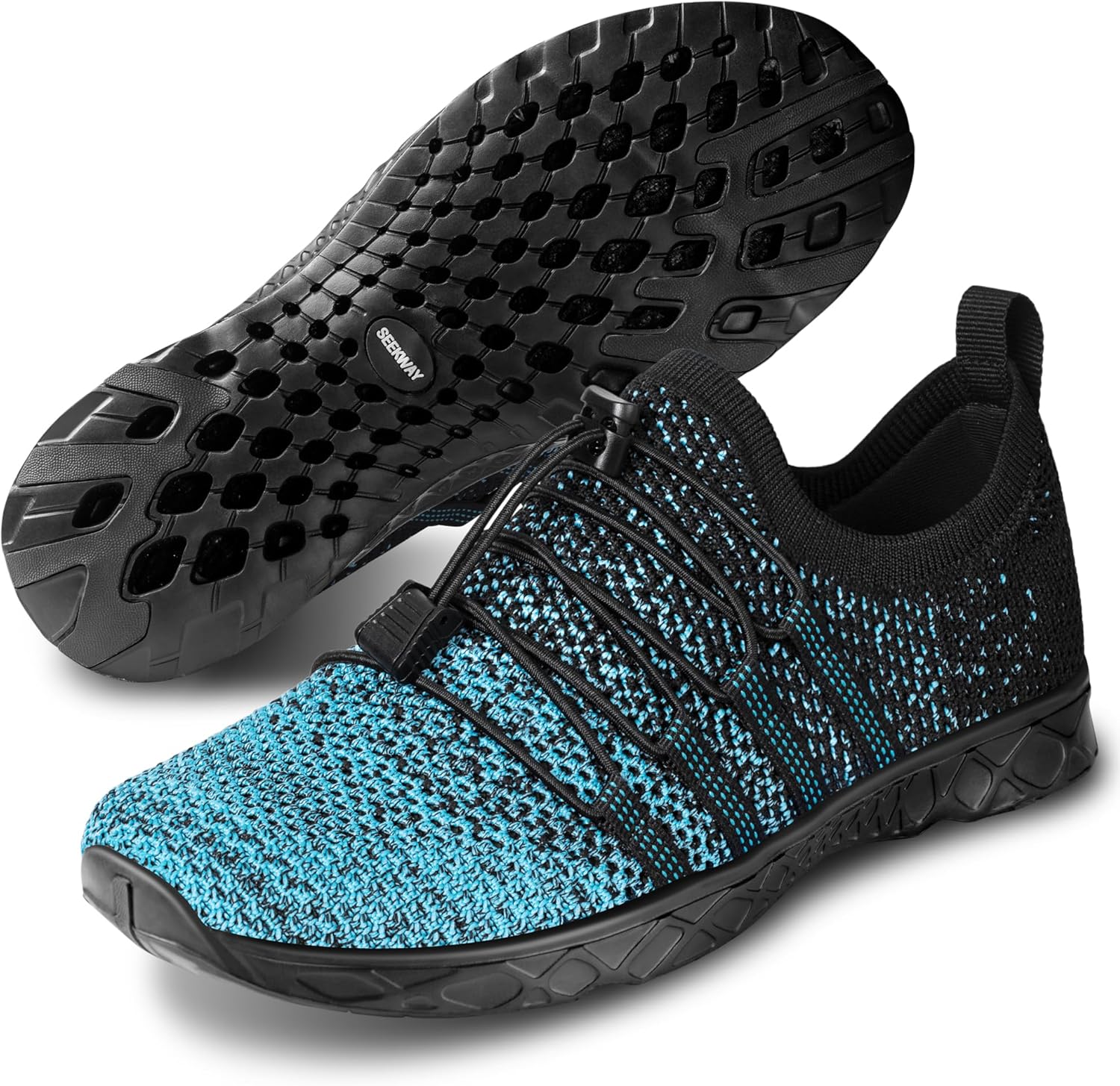 

Мужские и женские водные кроссовки, быстросохнущие акваобувь, босоножки для пляжа, серфинга, походов, бассейна и водных видов спорта Seekway, черный/синий
