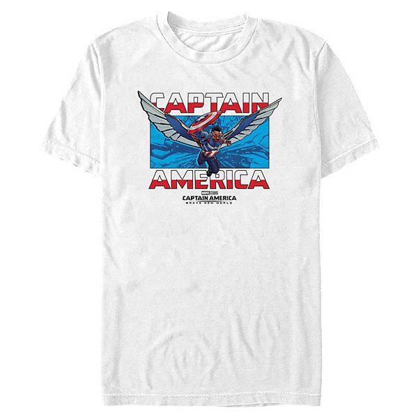 

Футболка с принтом Big & tall Captain America Brave New World Sam Wilson New Captain Marvel