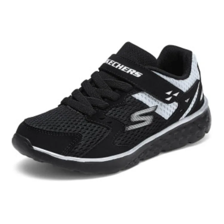 Skechers Kids Детские кроссовки для бега с низким верхом, устойчивые к скольжению и истиранию, черно-белые — фото 4