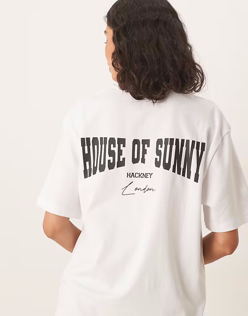 

Футболка свободного кроя с логотипом Hackney в белоснежном цвете House Of Sunny