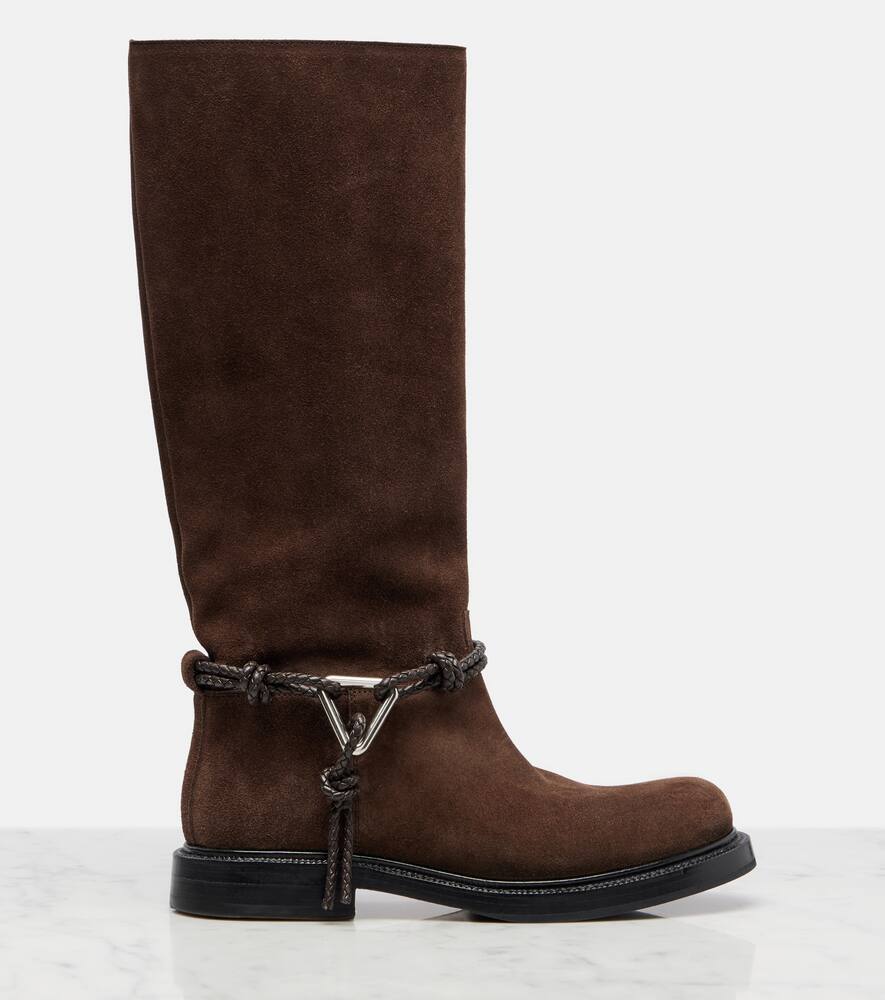 Ботинки James Knot до колена из замши Bottega Veneta, Fondant — фото 4