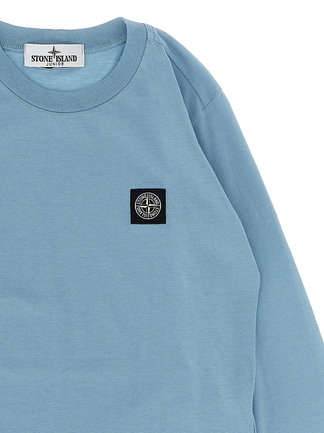 Футболка с нашивкой-логотипом Stone Island Junior, светло-голубой — фото 3