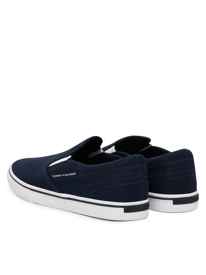 Tommy Hilfiger Тканевые слипоны Vulc Core FM0FM05689, темно-синие — фото 3