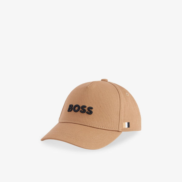 

Бейсболка из хлопка с вышитым логотипом 6-14 лет Boss, цвет cookie