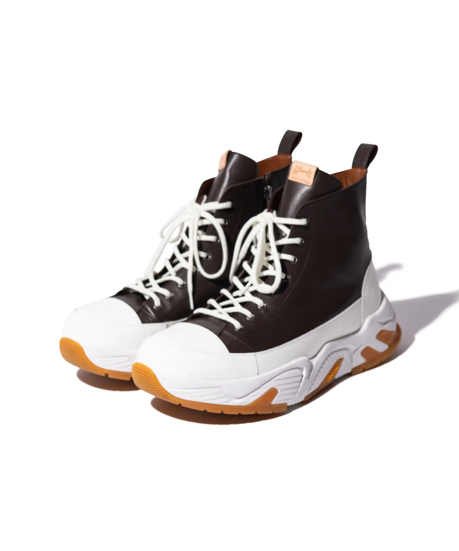 Унисекс кожаные кеды Combination Sole Sneakers glamb коричневые