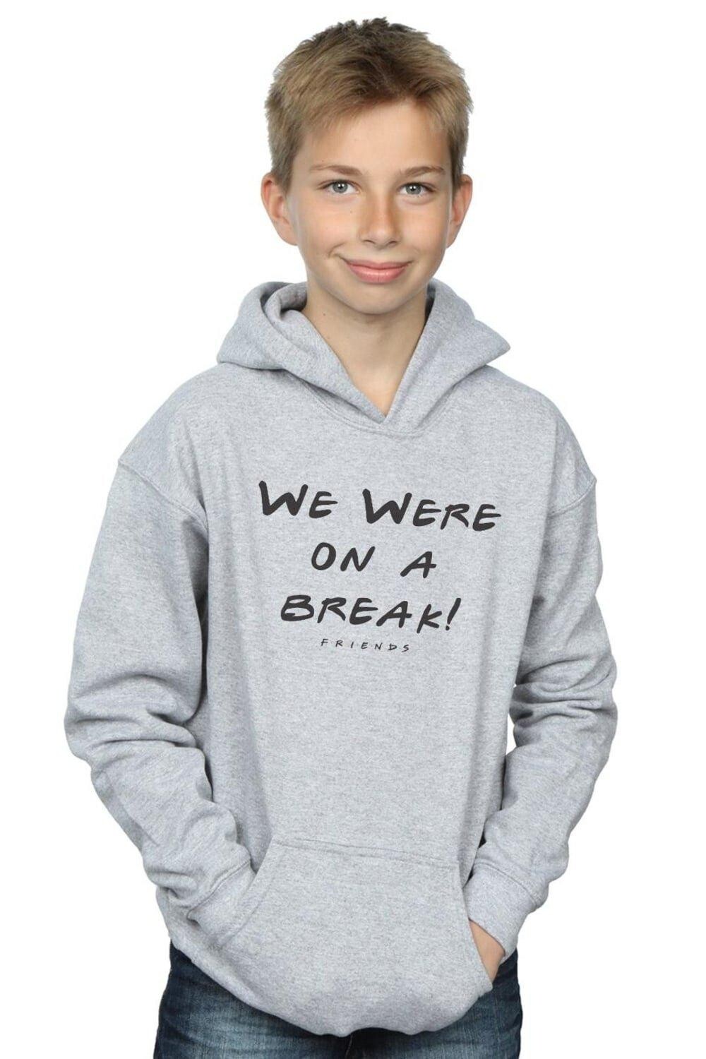 

Толстовка с надписью We We We We We We We We We We We We We Were On A Break Friends, серый