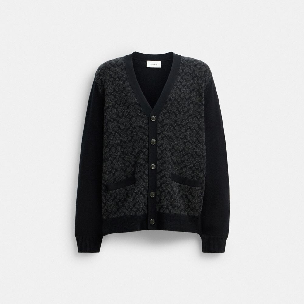 

Кардиган Coach Signature Knit Cardigan, черный