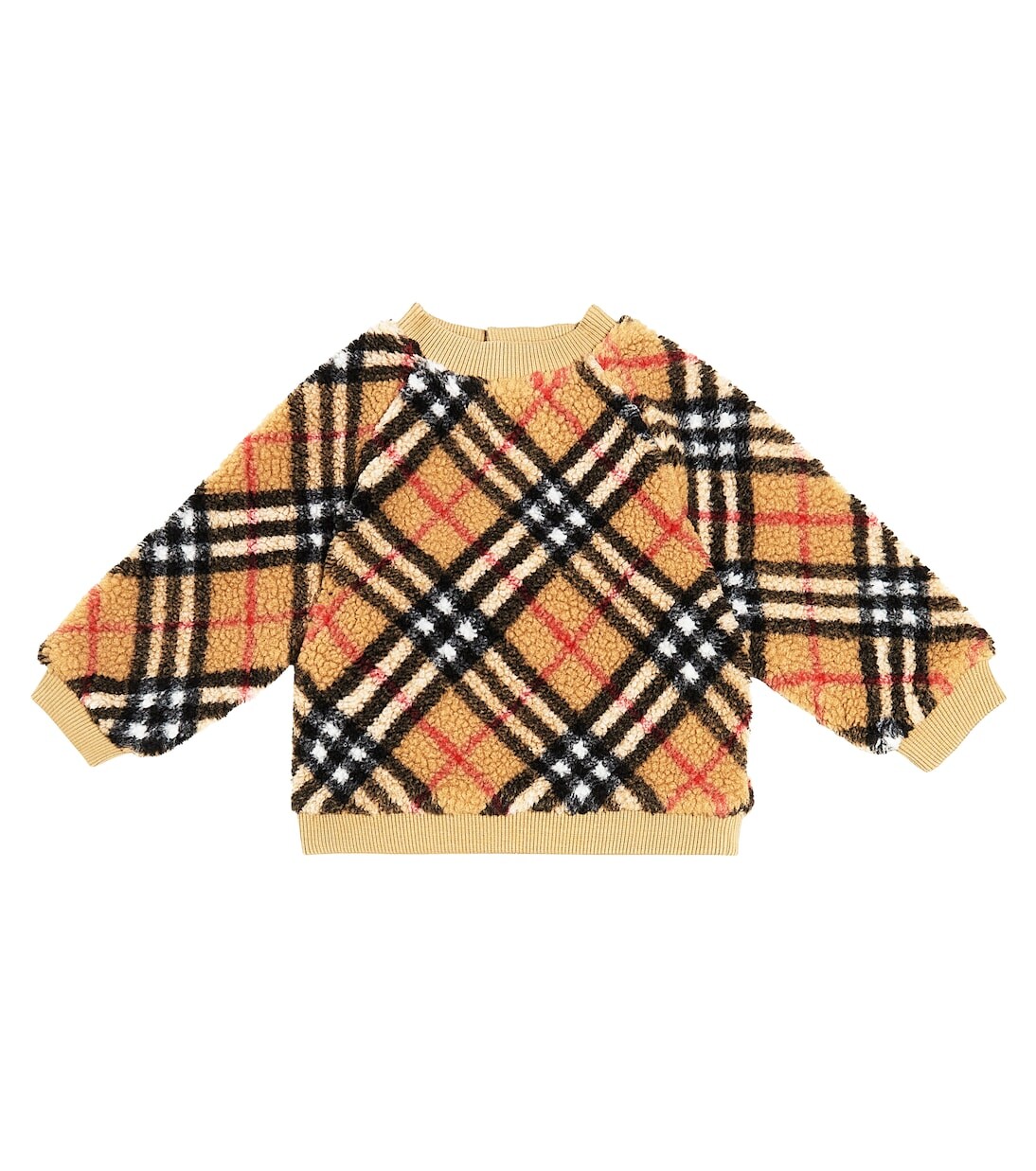 

Флисовая толстовка в клетку baby burberry Burberry Kids, бежевый
