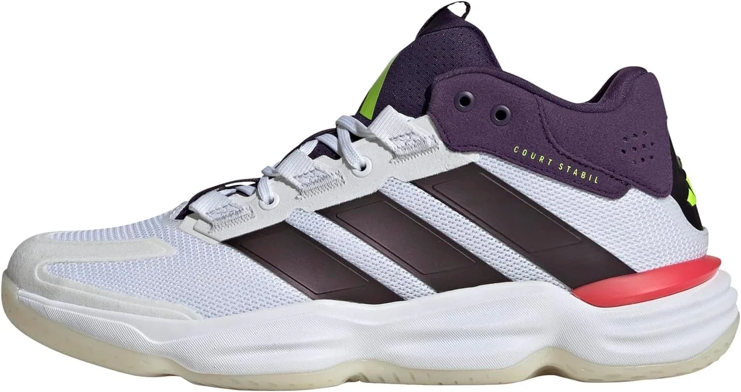Мужские кроссовки Adidas Court Stable для игры в помещении, Cloud White Aurora Met Aurora Plum