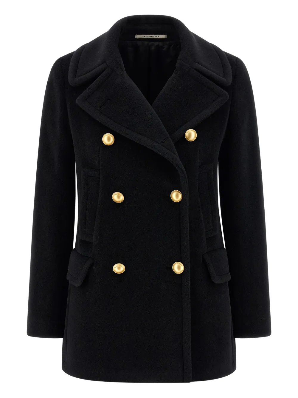 

Двубортное пальто с металлическими пуговицами Tagliatore, черный