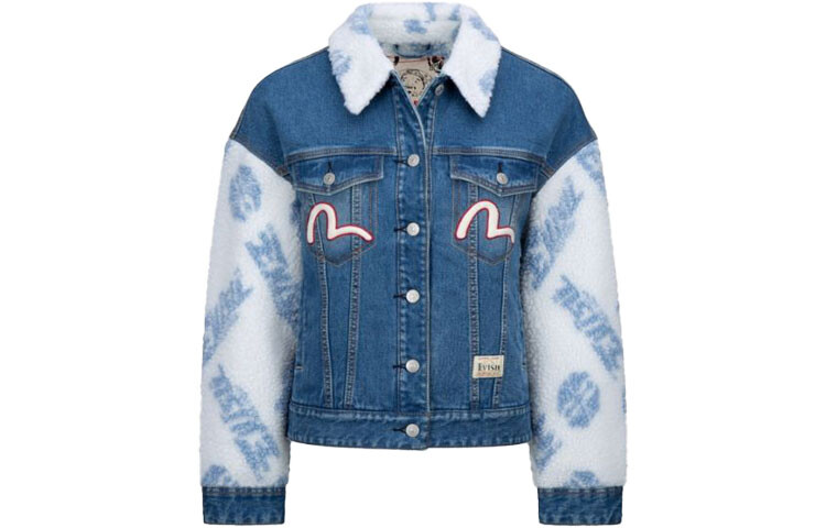 

Джинсовая куртка женская джинсовая синяя Evisu