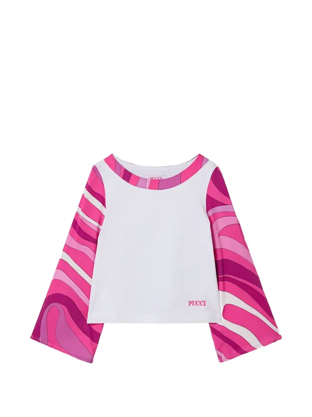 Свитер с расклешенными рукавами Pucci Junior, белый