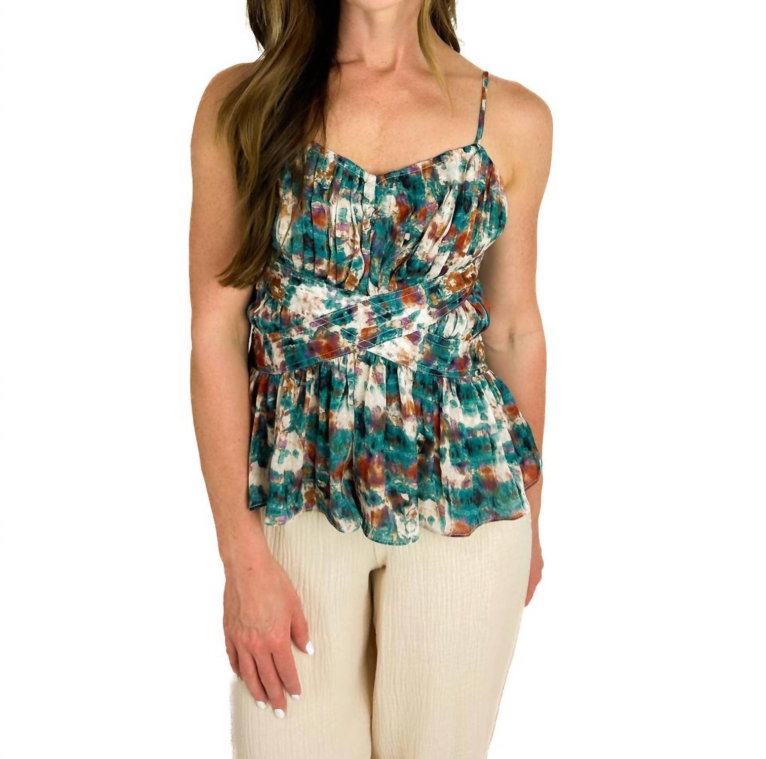 

Топ Athena Peplum с принтом Zen bishop + young, цвет zen print