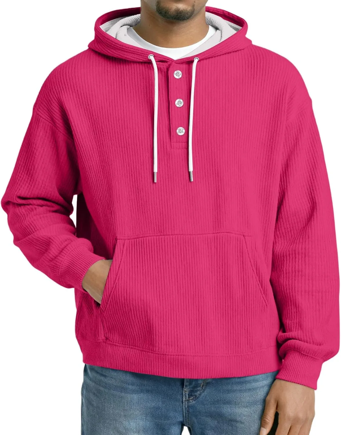 

Мужской худи с капюшоном на шнурке, с карманами, Plus Size