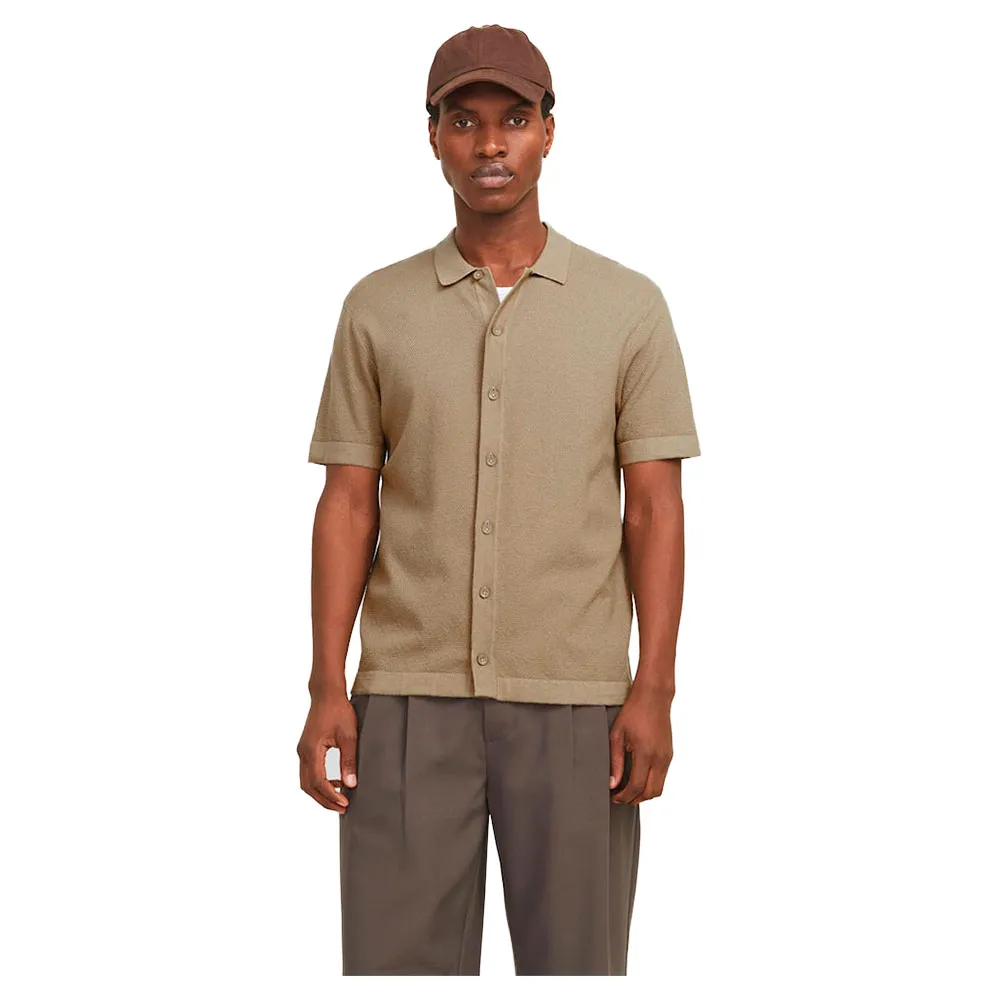 

Рубашка с коротким рукавом Jack & Jones Emil Structure, бежевый