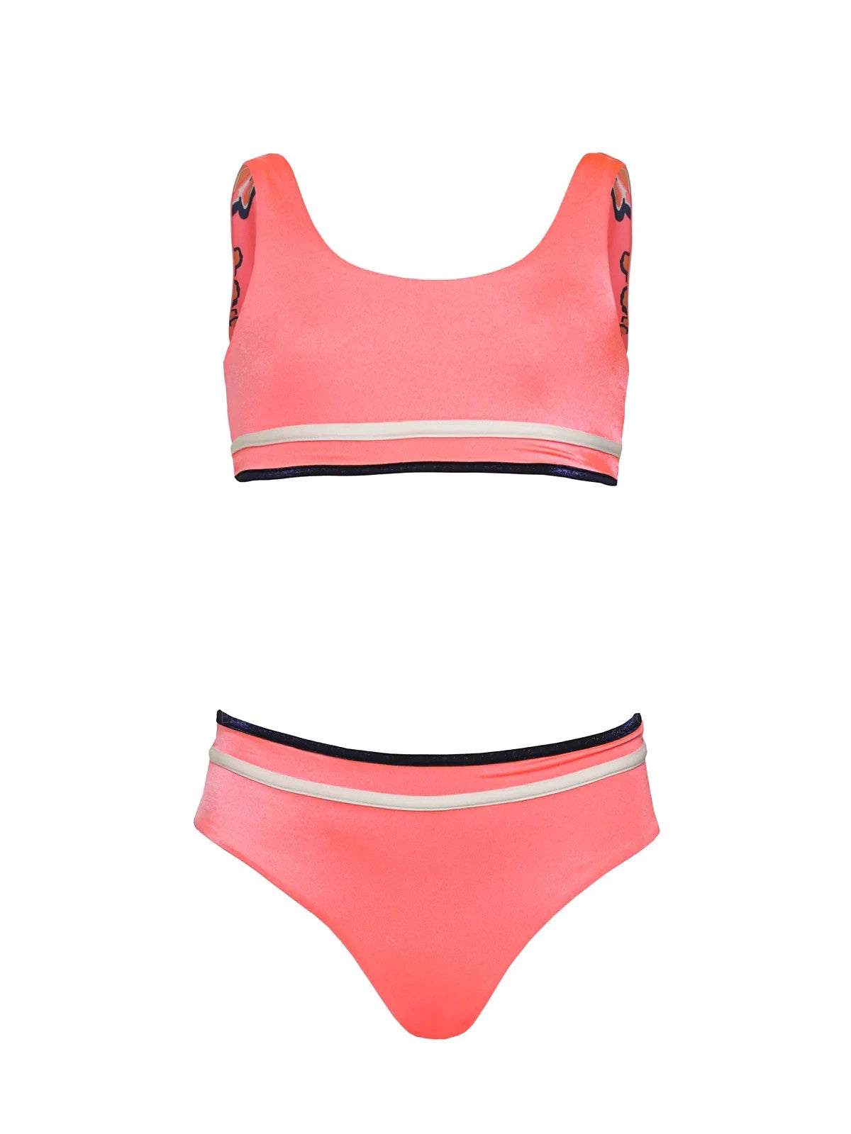 Детский купальник Maaji Retro Swim Set вишневого цвета с эластичным вырезом-лодочкой, пляжный, красный 290 — фото 4
