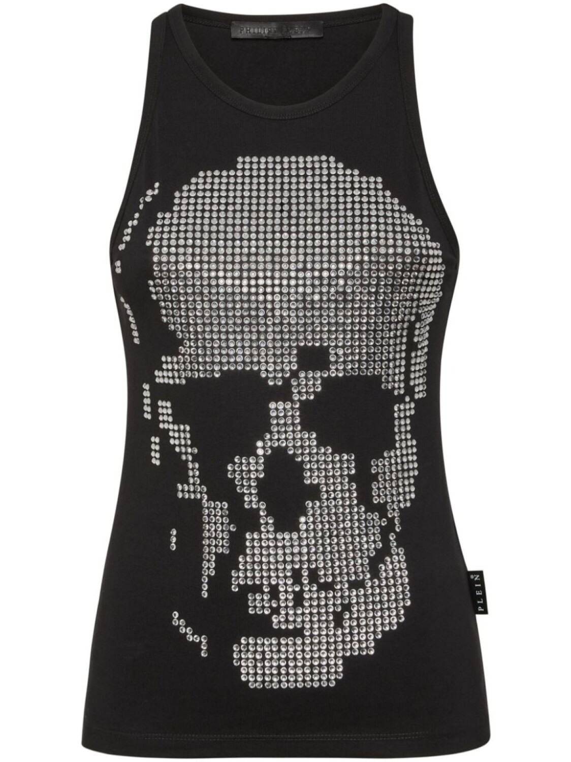 

Philipp Plein топ в рубчик с декором Skull, черный