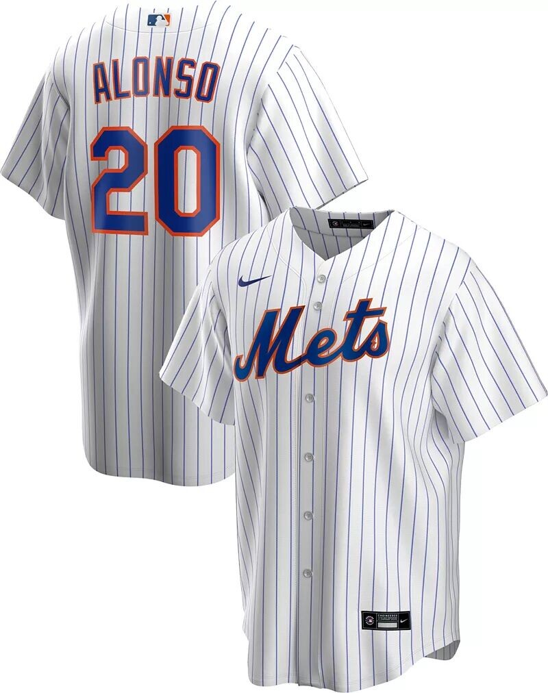 

Мужская реплика Nike New York Mets Pete Alonso # 20, белая крутая базовая майка