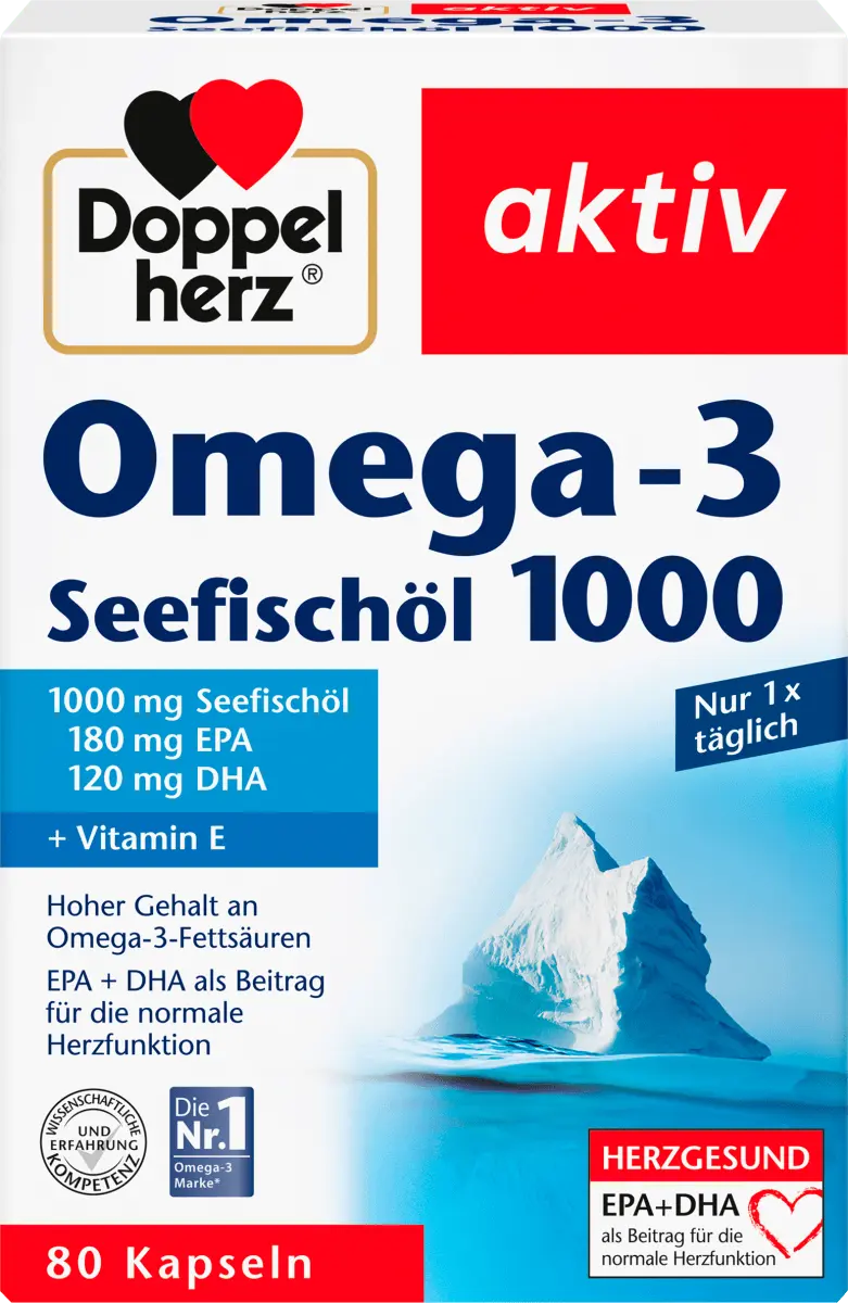 

Омега-3 жир морской рыбы 1000 капсул 80 штук по 107,8 г Doppelherz