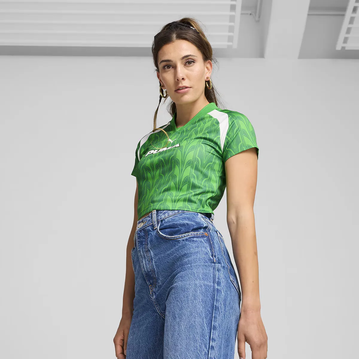 

Женская футбольная майка Puma Baby Tee, зеленый
