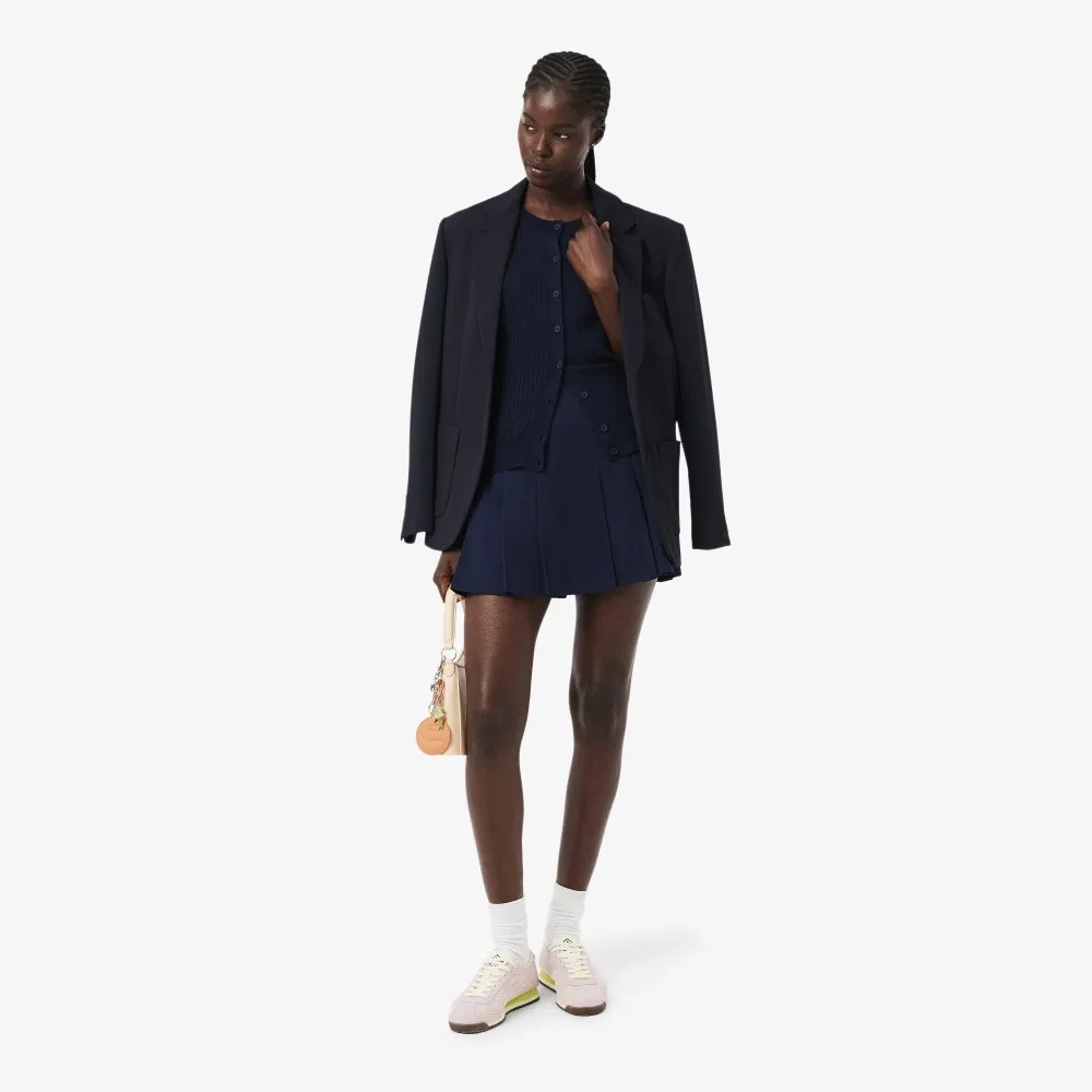 Кардиган Lacoste из мериносовой шерсти, рубчик, тёмно-синий