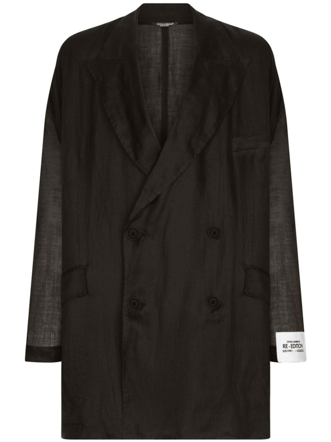 

Dolce & Gabbana двубортный льняной пиджак, черный
