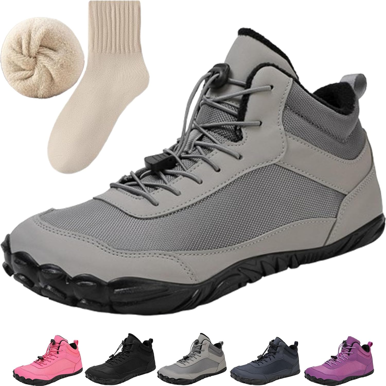 

Зимние походные ботинки для женщин и мужчин, водонепроницаемые противоскользящие снегоступы, повседневная уличная обувь, теплые ботинки для прогулок Generic, 6818 Gray