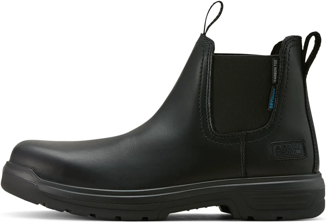 Мужские рабочие ботинки Ariat Turbo Chelsea с водонепроницаемым верхом и углеродным носком, черный — фото 2