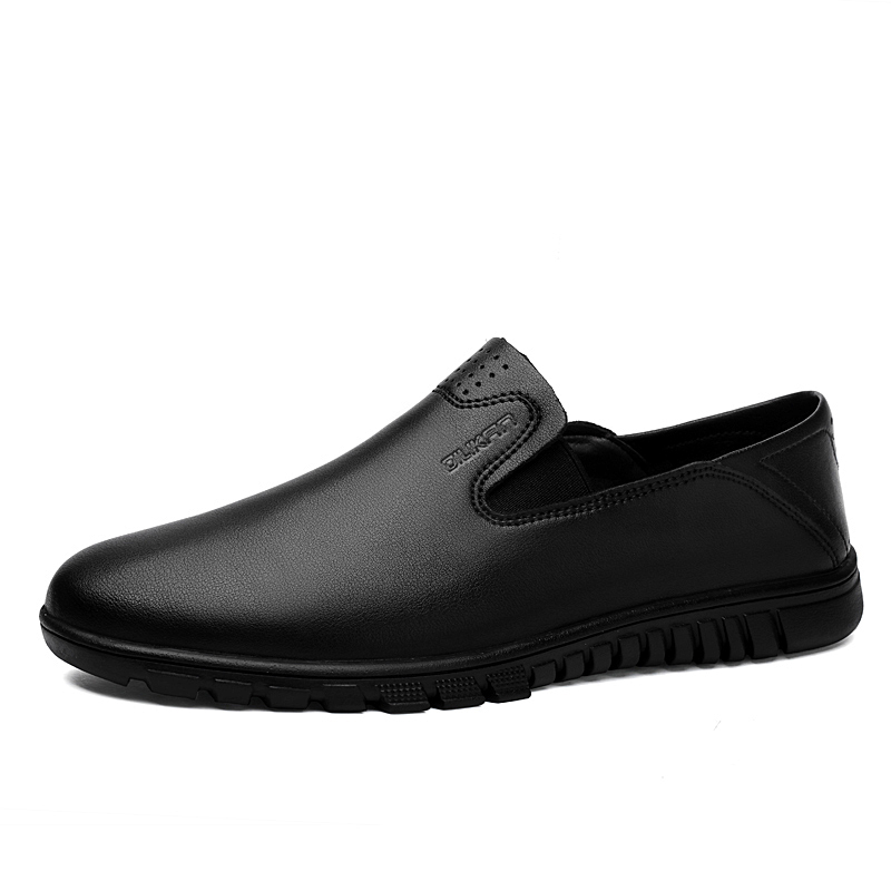 

Повседневные кожаные туфли, низкие мужские лоферы DILIKAN, Black Perforated