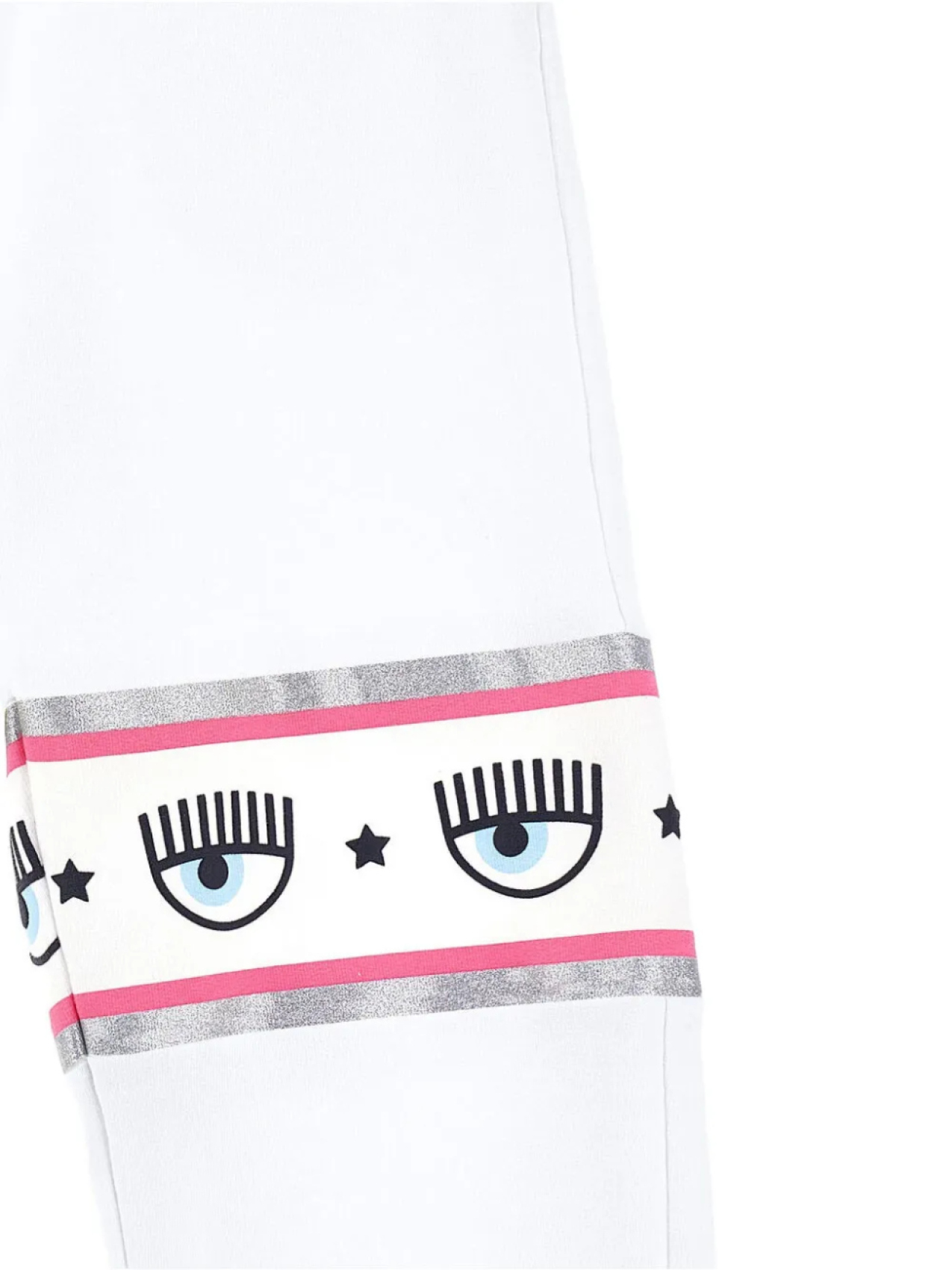 Chiara Ferragni Kids спортивные брюки Maxilogomania из коллаборации с Monnalisa, белый — фото 3