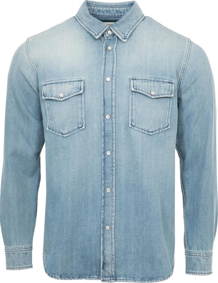 

Рубашка Saint Laurent Oversize 'Light Japanese Lake', синий