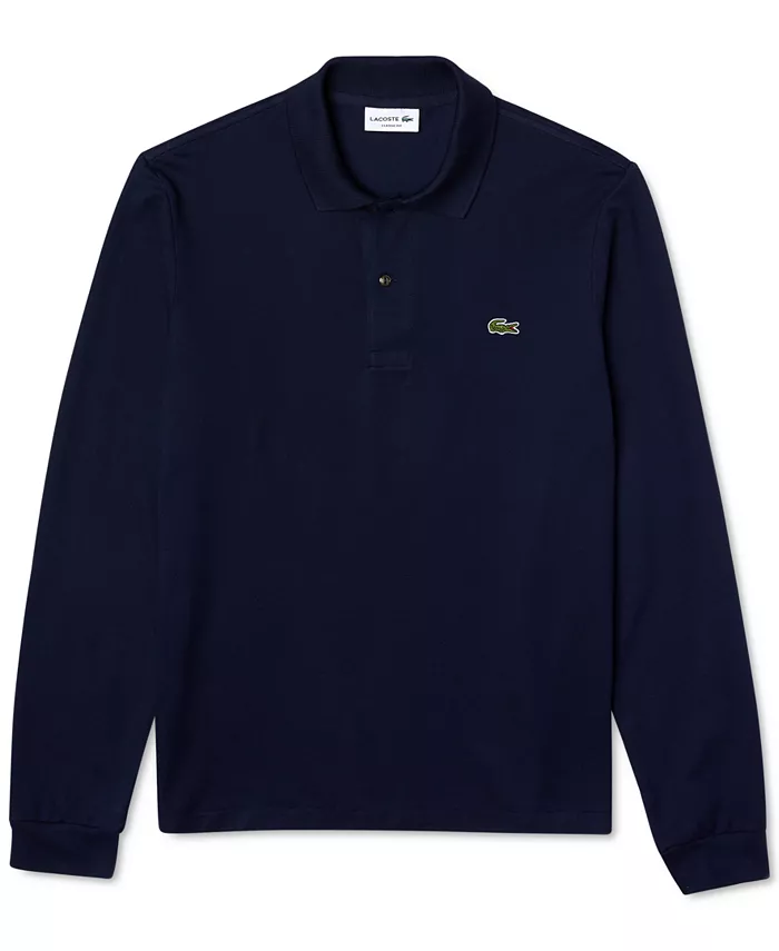 Мужская классическая поло с длинным рукавом Lacoste, синий — фото 4