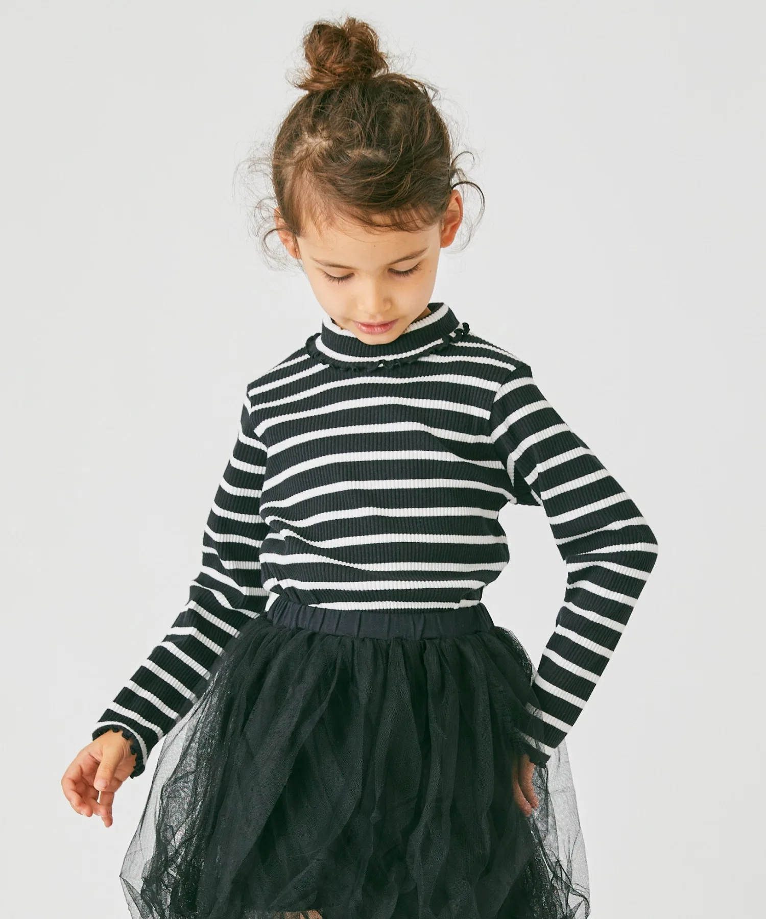 Детская водолазка в рубчик ever closet чёрный