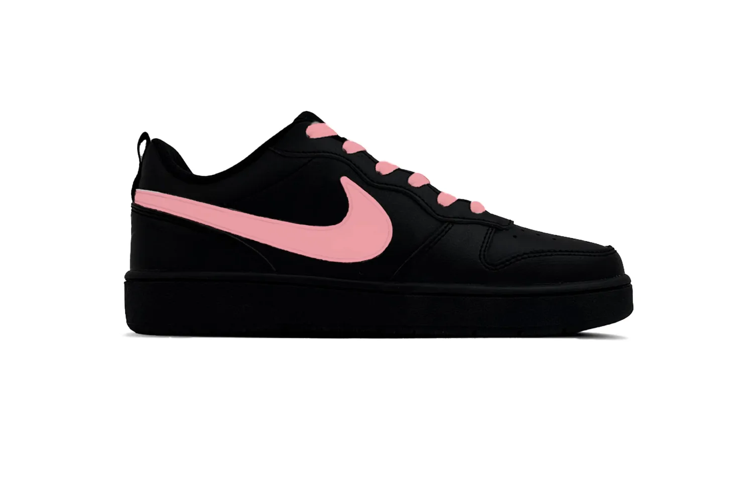 Court Beautiful Guava Synthetic Leather Slip Resistant Abrasion Resistant Low top детские кроссовки для скейтбординга Nike, розовый — фото 3