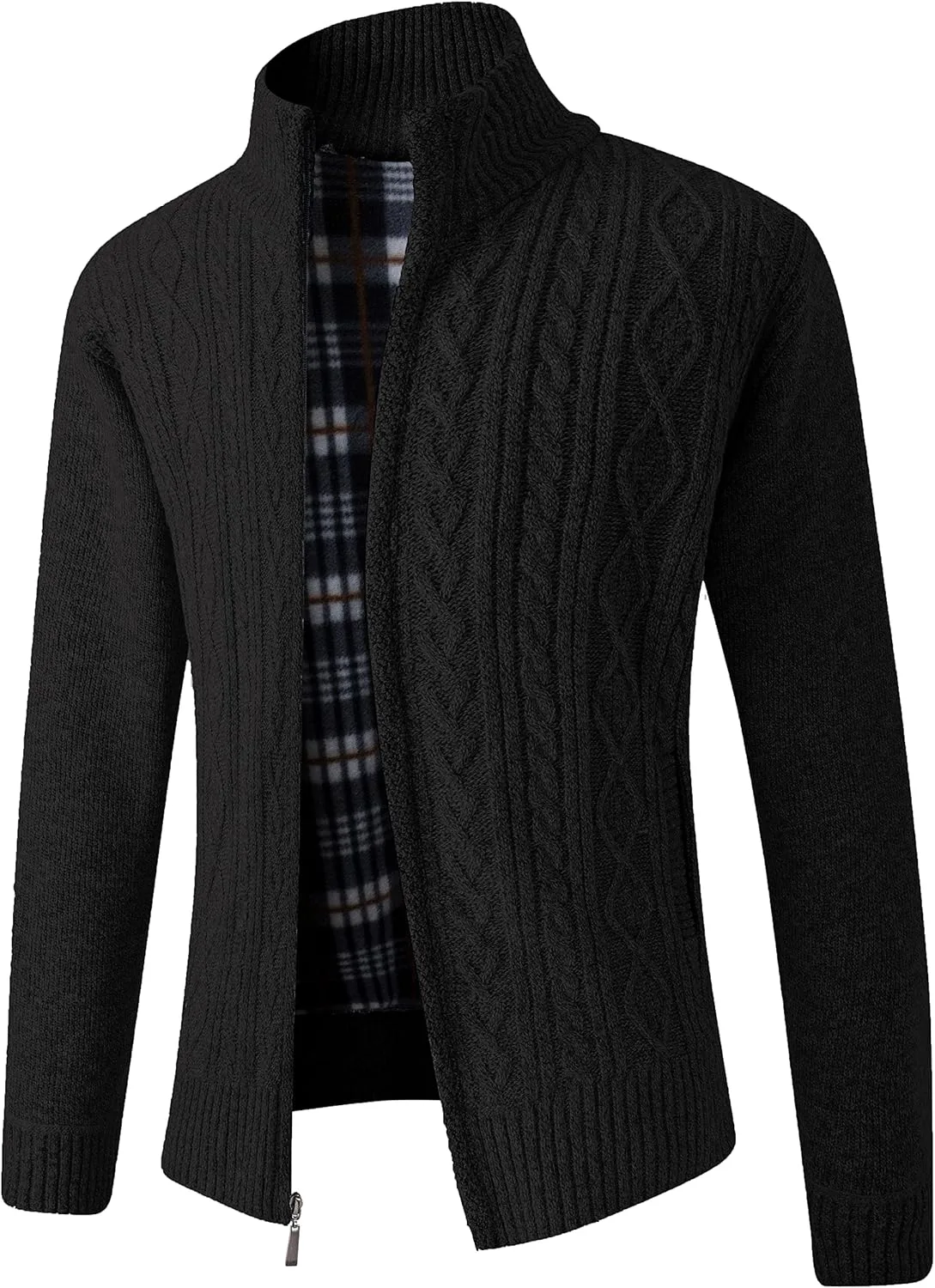 

Кардиган JYG для мужчин с полной застежкой-молнией, воротником-стойкой и двумя передними карманами