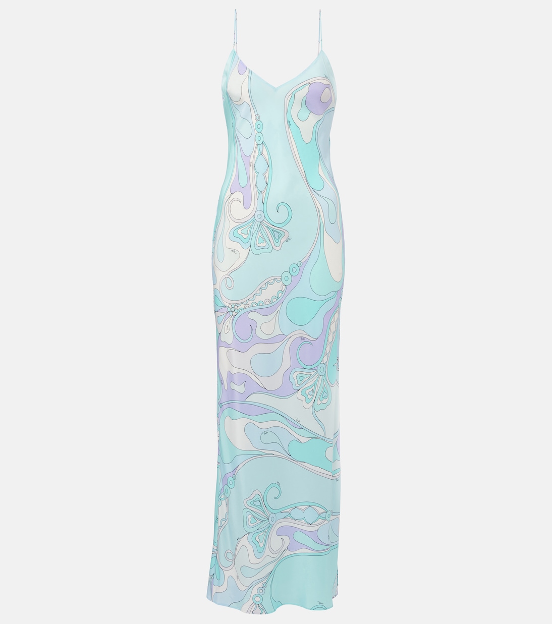 

Шелковое макси-платье Orchidee Pucci, Aqua Orchidee