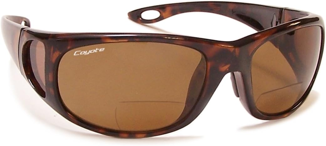 

Солнцезащитные очки Coyote Eyewear с поляризацией, бифокальные, для чтения/без диоптрий, черные, прозрачные, для мужчин и женщин, модные солнцезащитные очки для чтения, Tortoise/Brown
