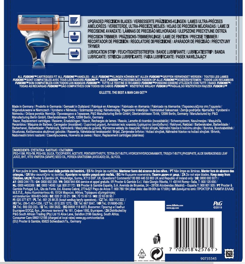 Безопасная бритва Gillette Fusion5 с 5 лезвиями, снижающими трение, для едва ощутимого бритья + 10 сменных лезвий — фото 2