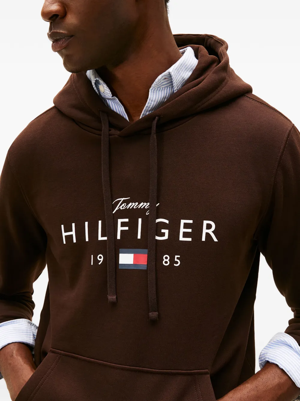 Толстовка с логотипом на груди Tommy Hilfiger, коричневый — фото 4