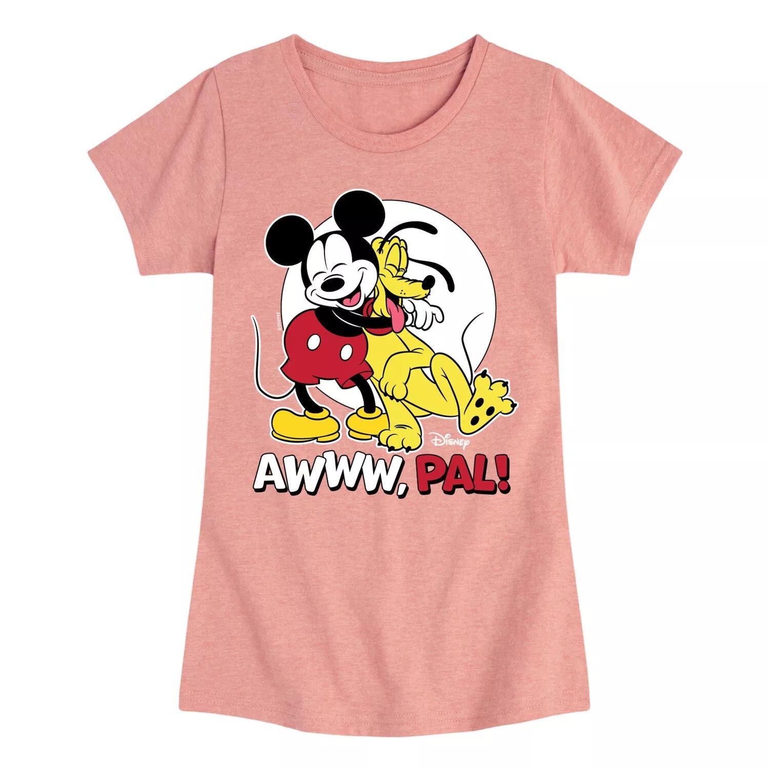 

Футболка Disney's Mickey Mouse для девочек 7–16 лет с рисунком «Awww Pal Mickey & Pluto» Licensed Character, розовый